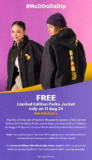 McDonald’s #McDDoDaDip Limited Edition Parka Jacket Giveaway on 11 August 2024