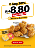 9pcs Chicken McNuggets at Only RM8.80! Don’t Miss Out on This McD App Exclusive